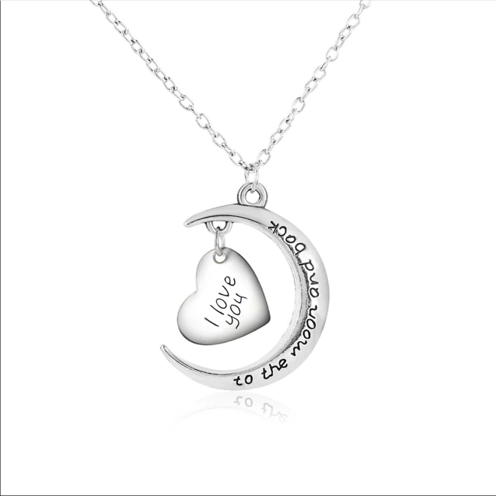 I LOVE YOU TO THE MOON ♡ Necklace - Picture 1 of 8